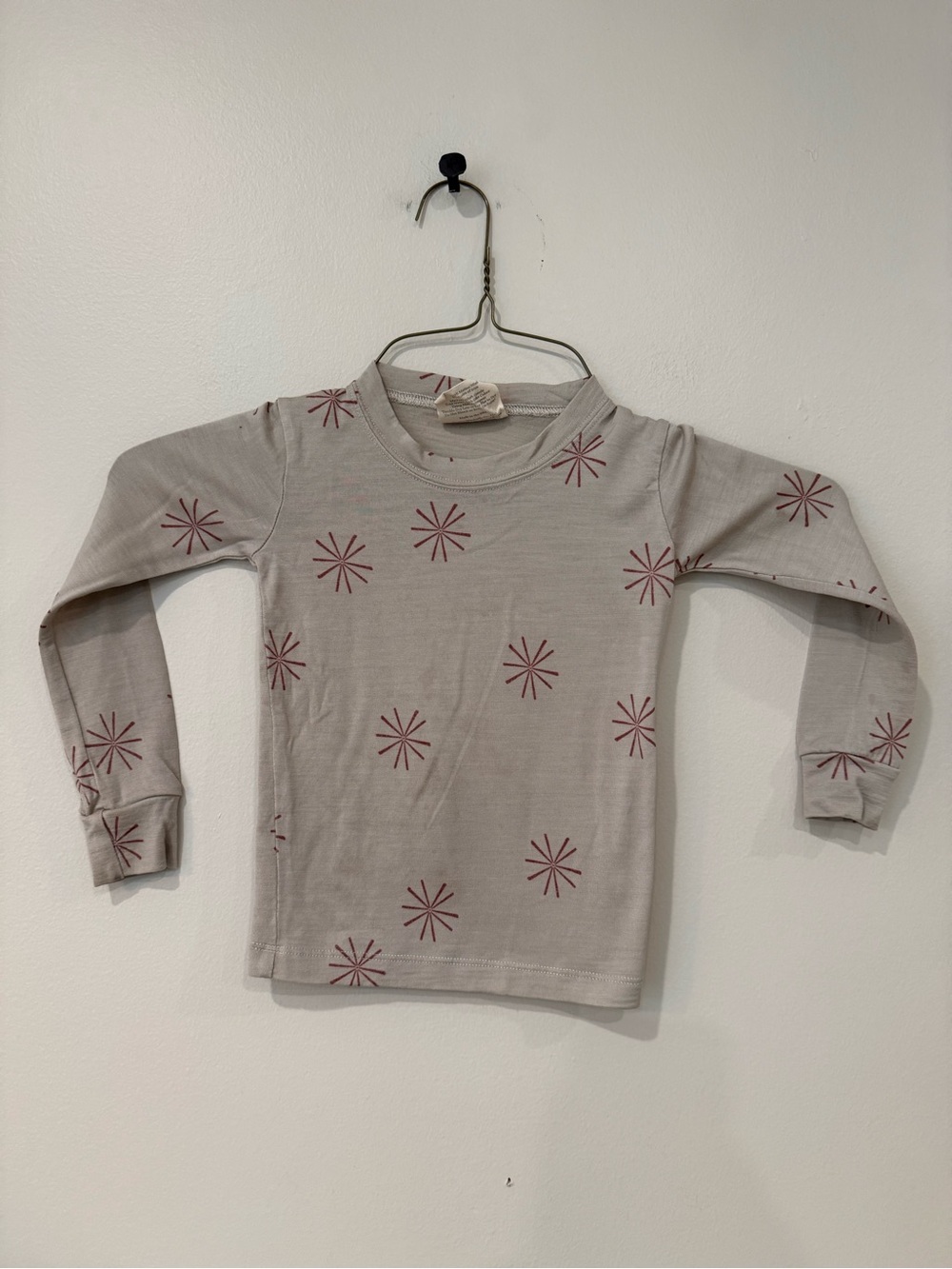PLAY CONDITION Chasing Windmills Merino Wool Tee Gray Long-Sleeve Tee Pink